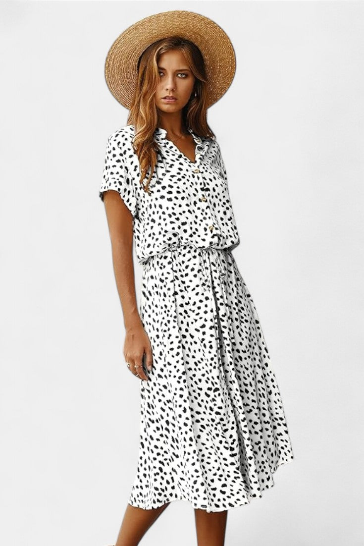 Rovena Midi Dress with Polka Dots