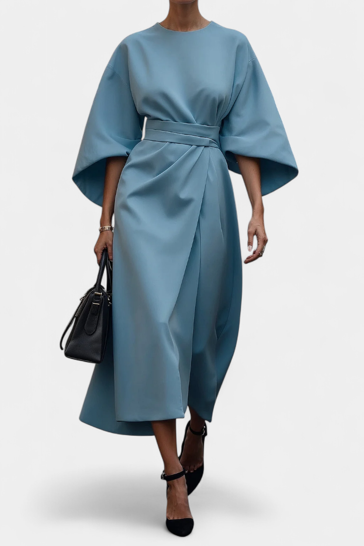 Micaela Midi Dress with Lantern Sleeves