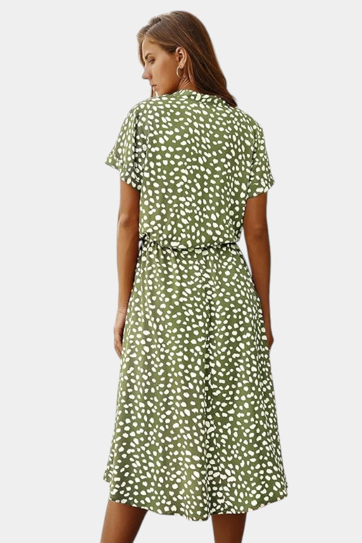 Rovena Midi Dress with Polka Dots
