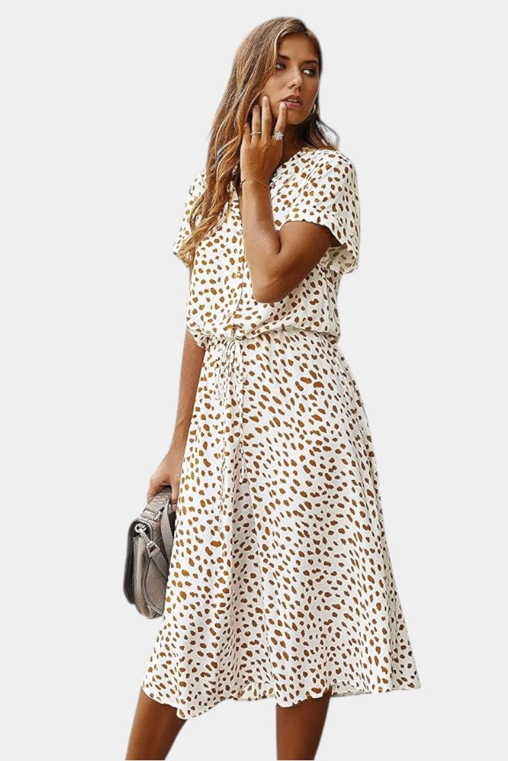 Rovena Midi Dress with Polka Dots