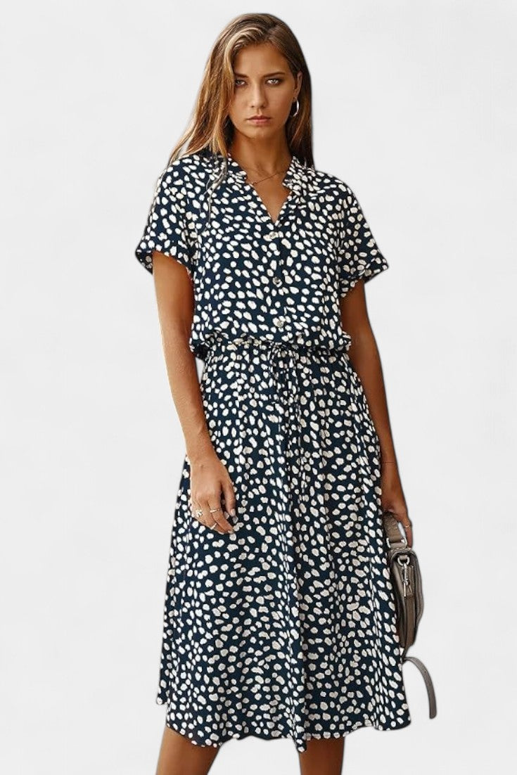 Rovena Midi Dress with Polka Dots