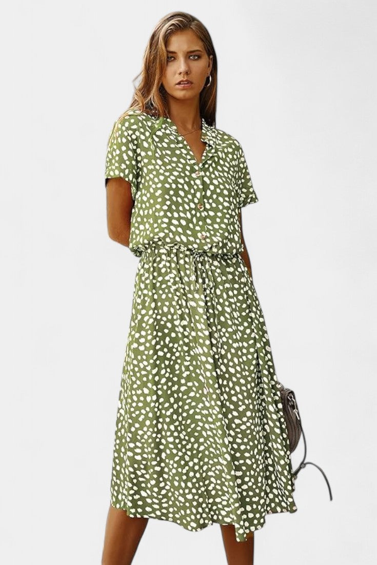 Rovena Midi Dress with Polka Dots