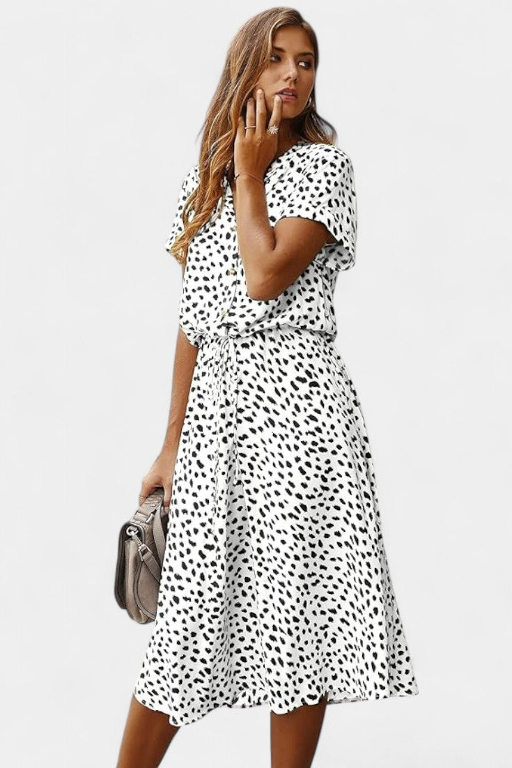 Rovena Midi Dress with Polka Dots
