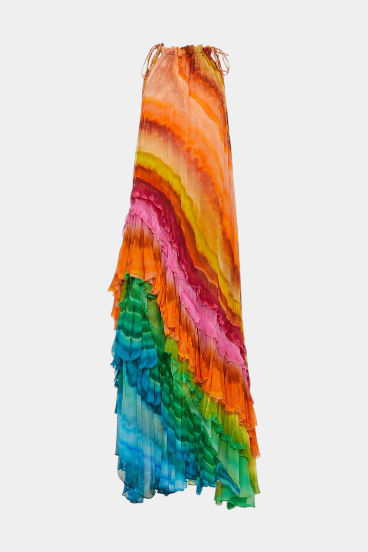Tori Colorful Print Ruffle Dress