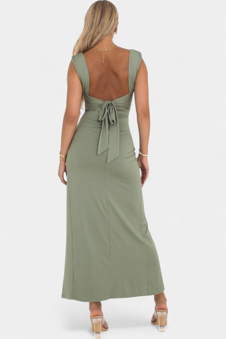 Viveka Elastic Waist Tie Back Dress