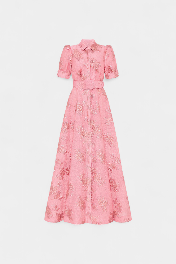 Vestido Maxi Celestine con Mangas Abullonadas