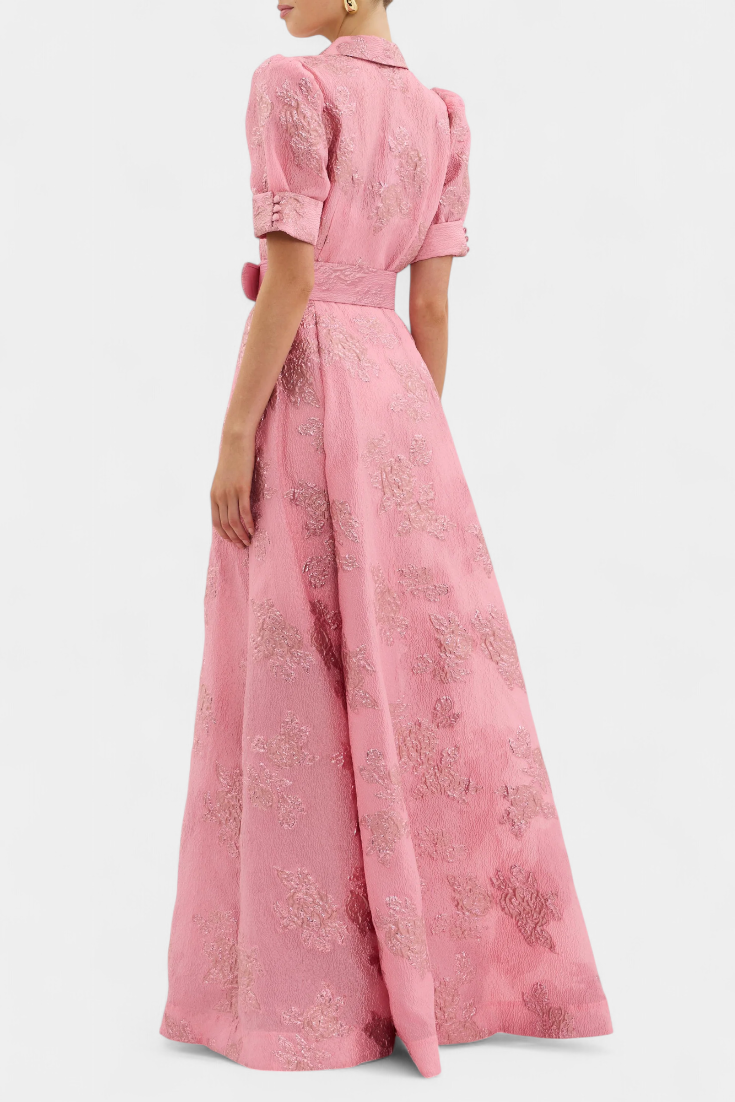 Vestido Maxi Celestine con Mangas Abullonadas