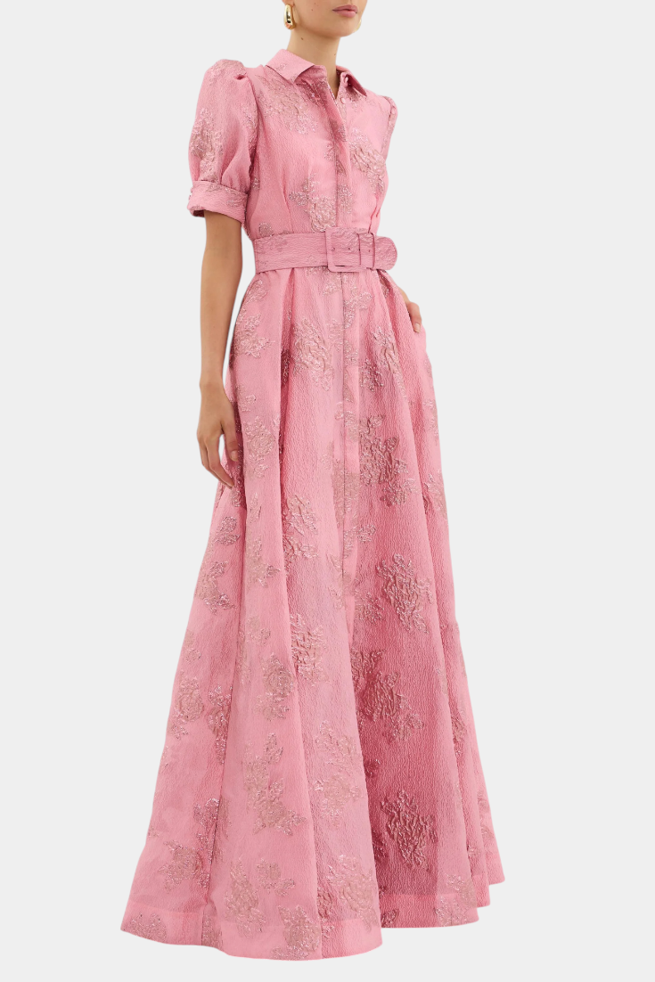 Vestido Maxi Celestine con Mangas Abullonadas