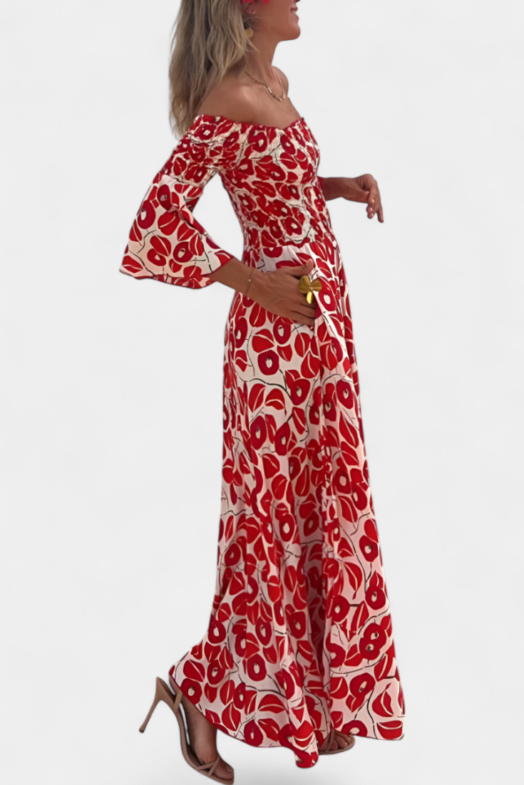 Floral Off-the-Shoulder Dress