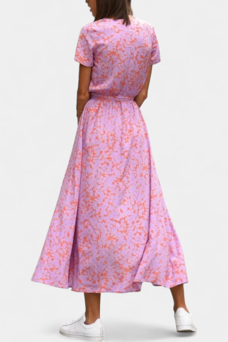 Lilith Wrap Summer Dress with Sophisticated Print