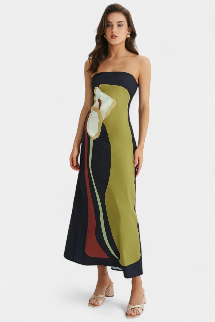 Laura's Strapless Floral Dress