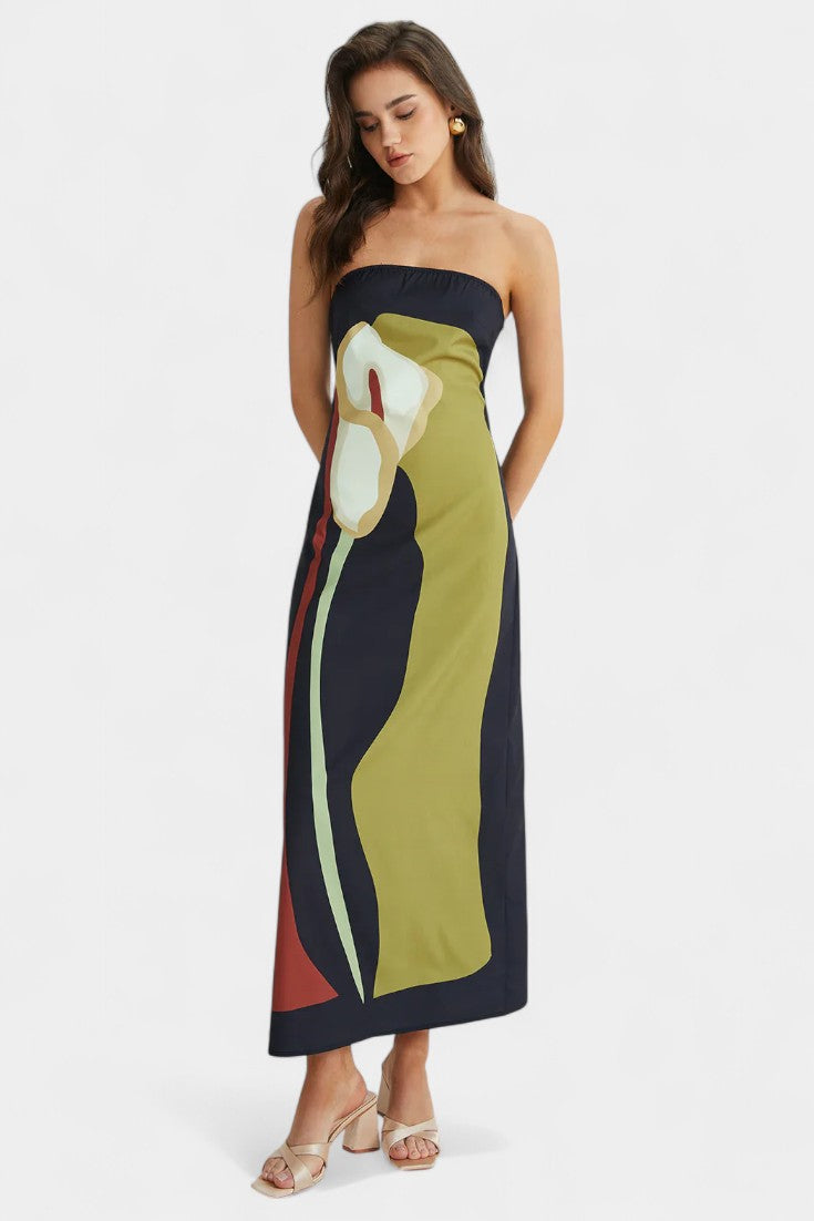 Laura's Strapless Floral Dress