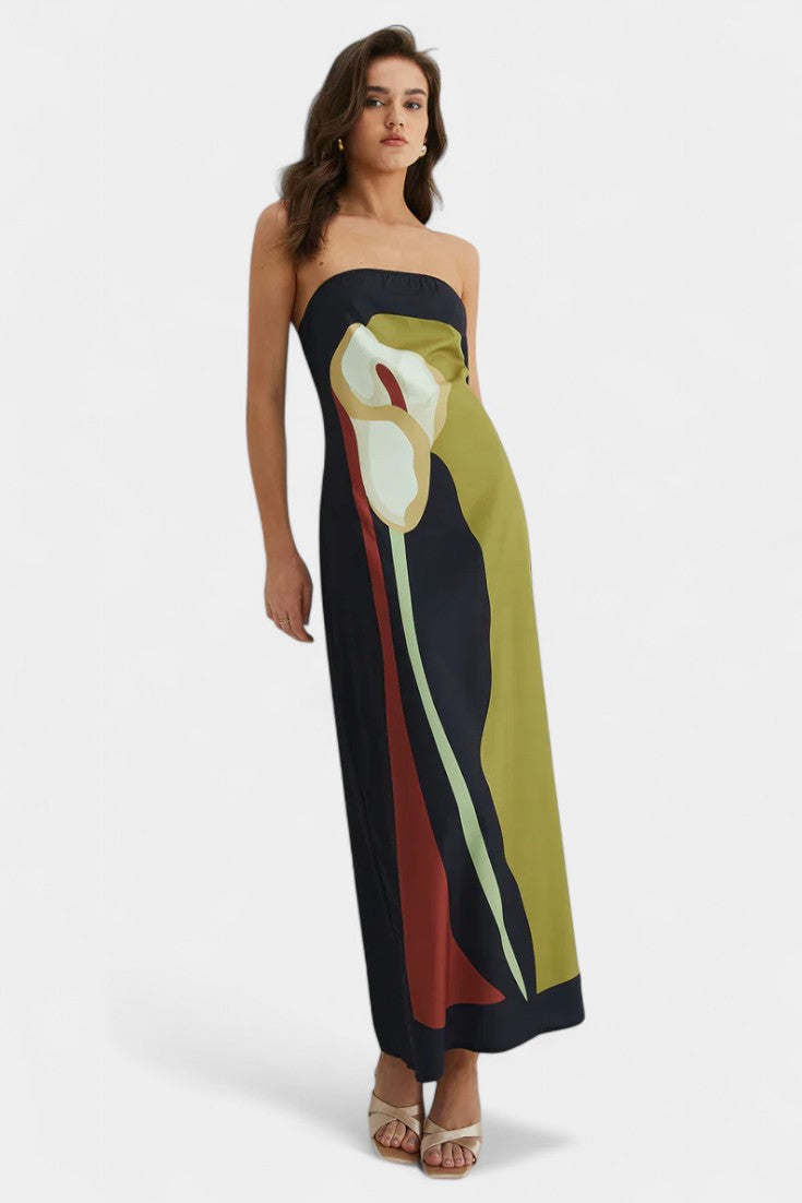 Laura's Strapless Floral Dress