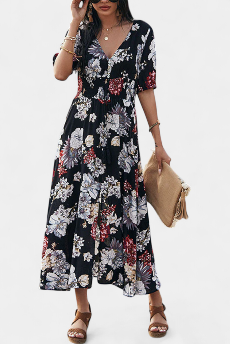 Bonnie Floral Print Slim Fit Summer Dress