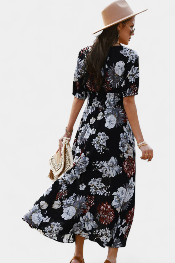 Bonnie Floral Print Slim Fit Summer Dress
