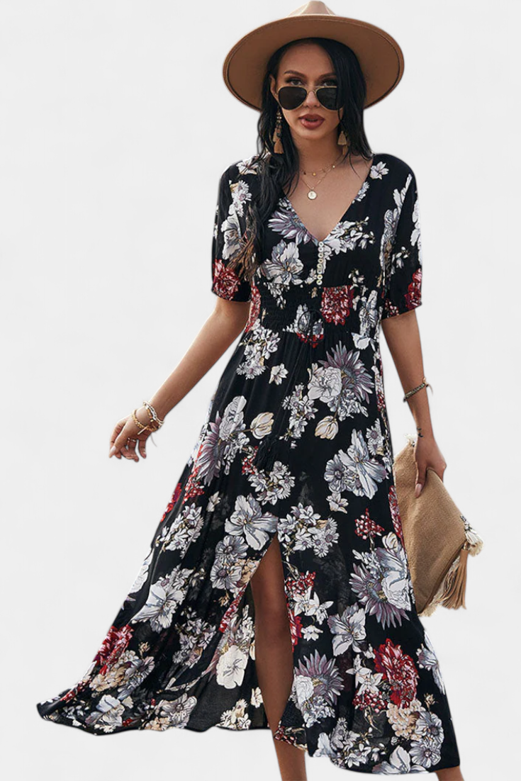 Bonnie Floral Print Slim Fit Summer Dress