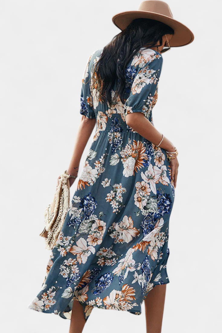 Bonnie Floral Print Slim Fit Summer Dress