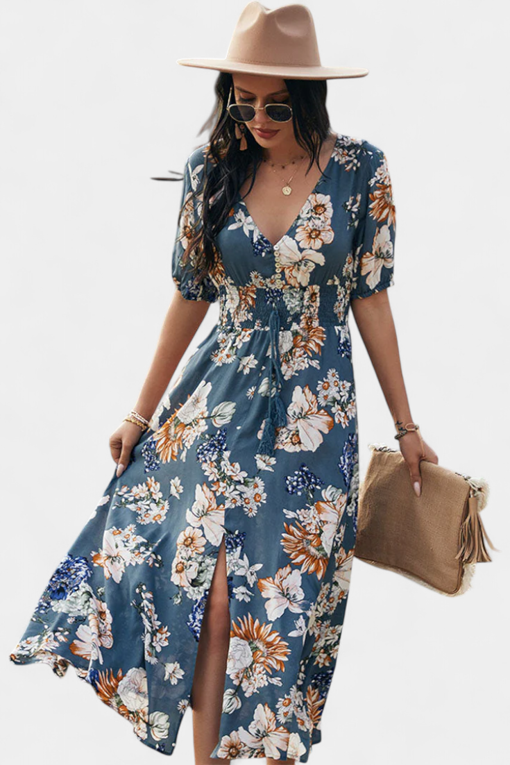 Bonnie Floral Print Slim Fit Summer Dress