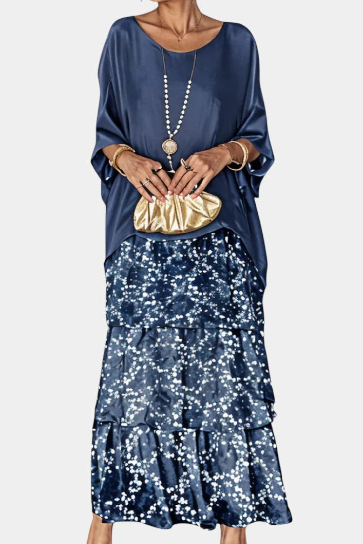 Caroline Batwing Maxi Dress with Print
