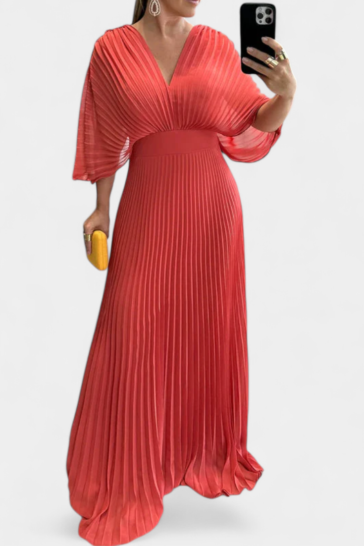 Odele Elegant and Flowing Pleated Dress