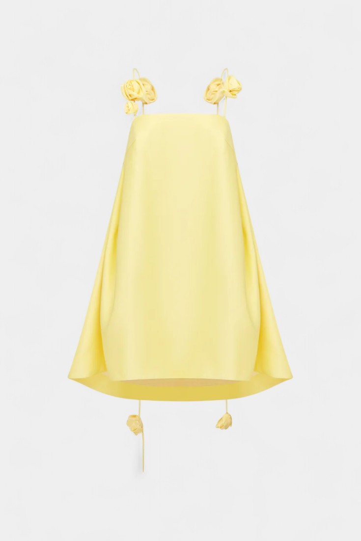 Hedda Mini Dress with Pink Detail and Spaghetti Straps