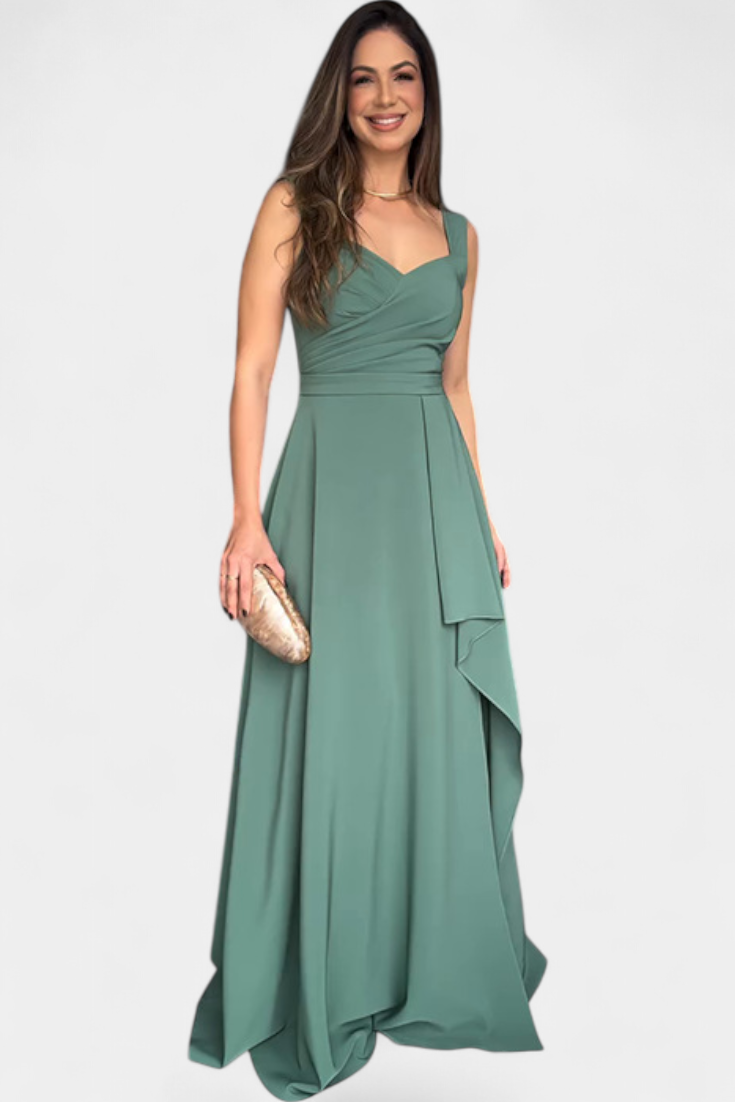 Yesenia Dress with Bow on the Back and Draped Front