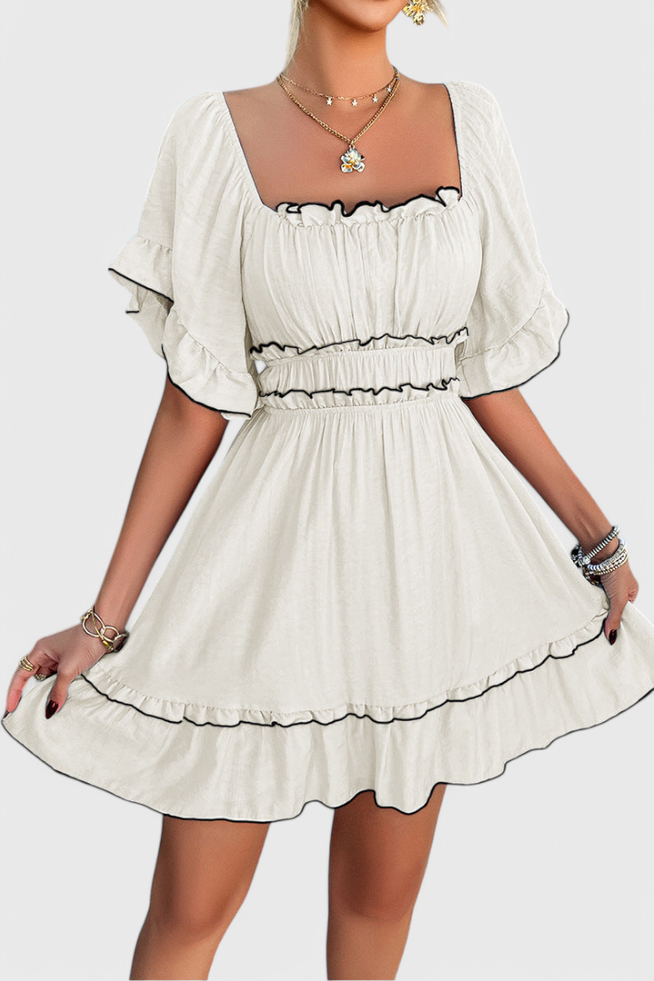 Noémie Mini Dress with Ruffle Details