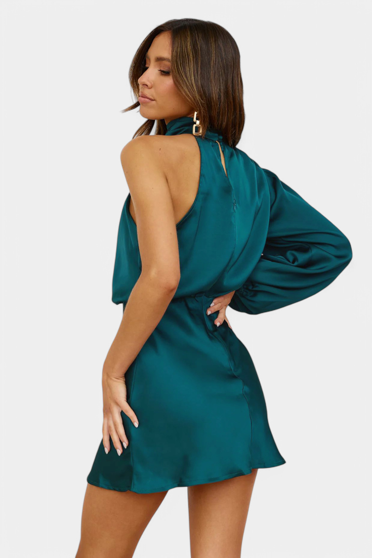 Mara Draped One-Shoulder Mini Dress