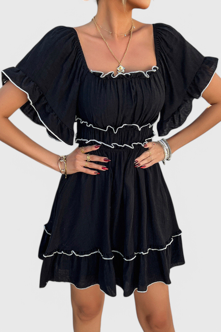 Noémie Mini Dress with Ruffle Details