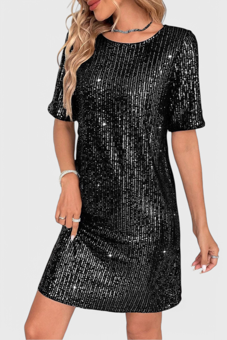 Loreen Loose Fit Sparkly Mini Dress