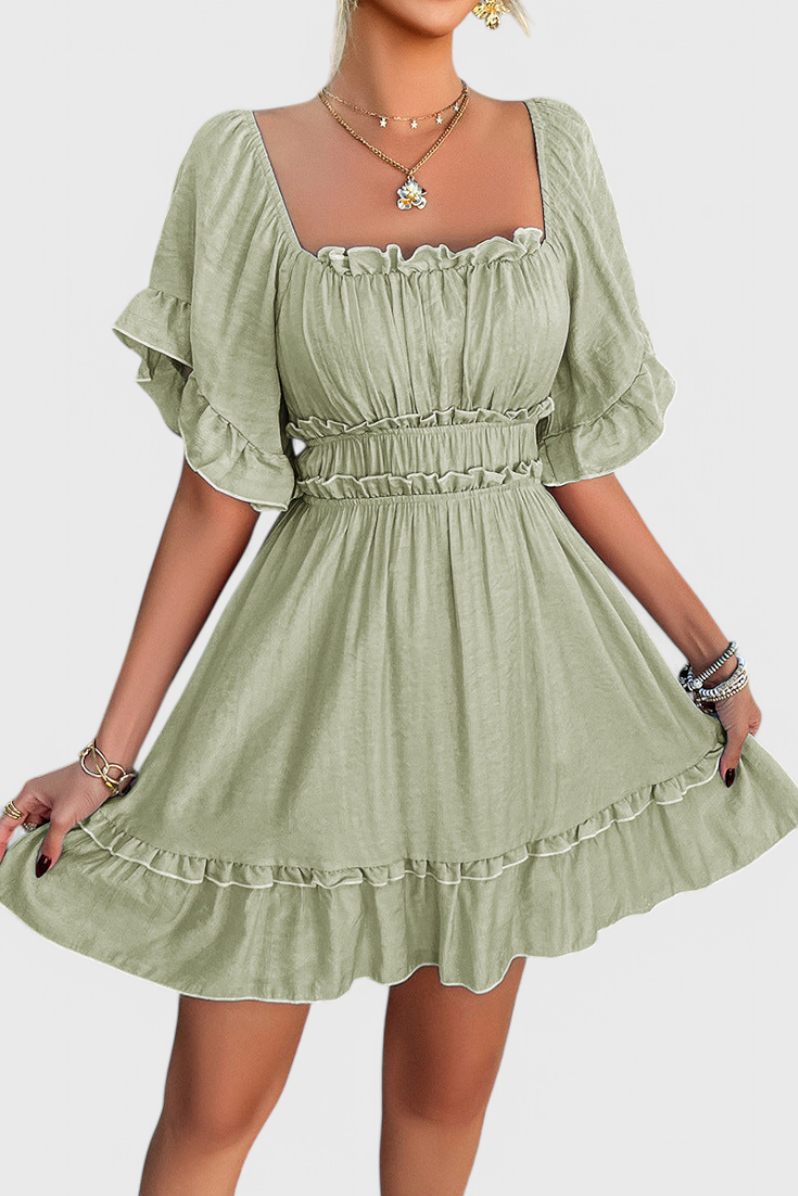 Noémie Mini Dress with Ruffle Details
