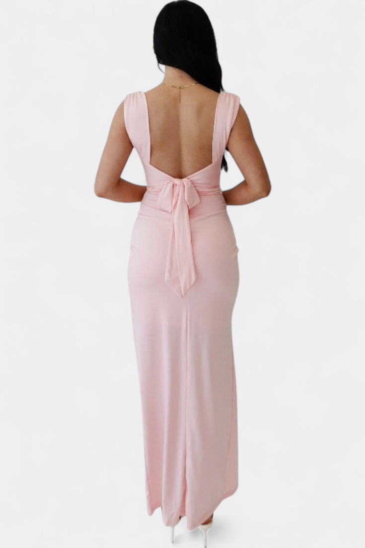 Viveka Elastic Waist Tie Back Dress