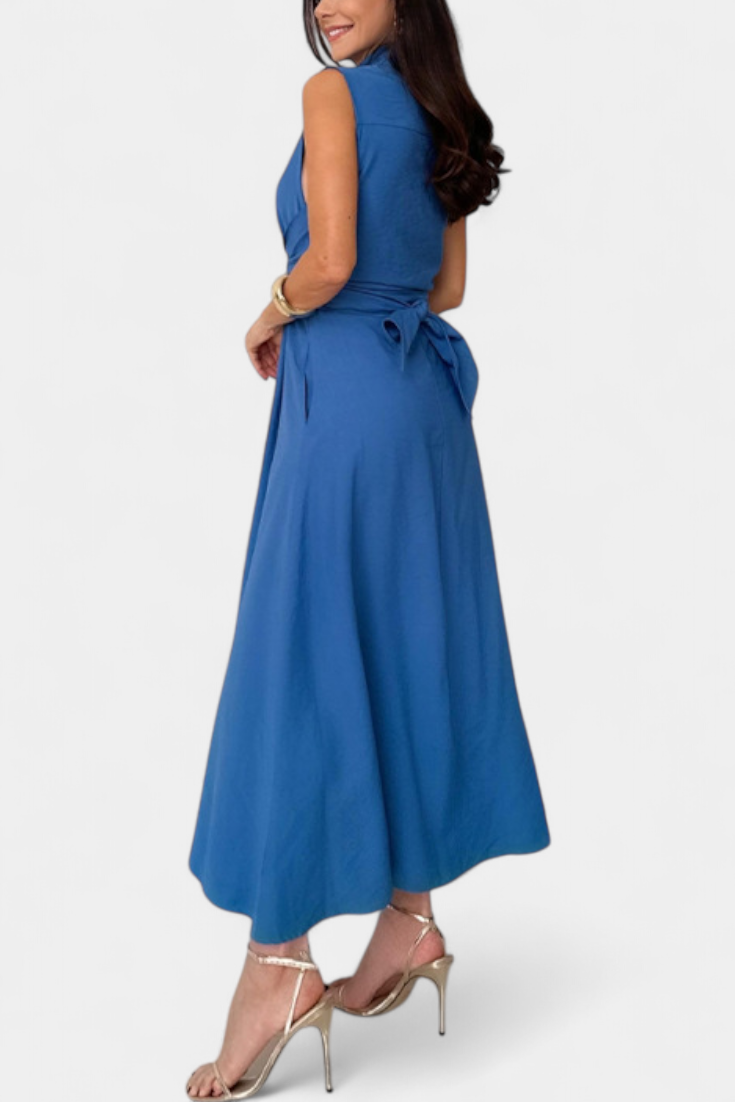 Meryl Button-Down Shirt Dress with Adjustable Belt