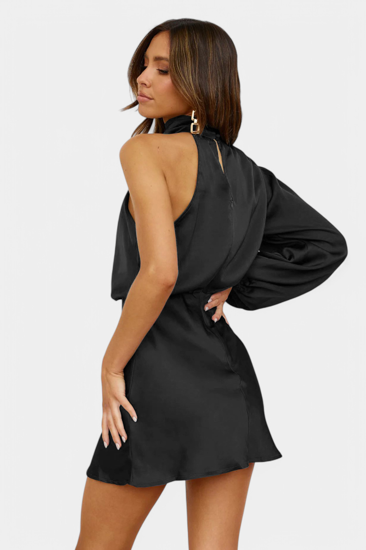 Mara Draped One-Shoulder Mini Dress
