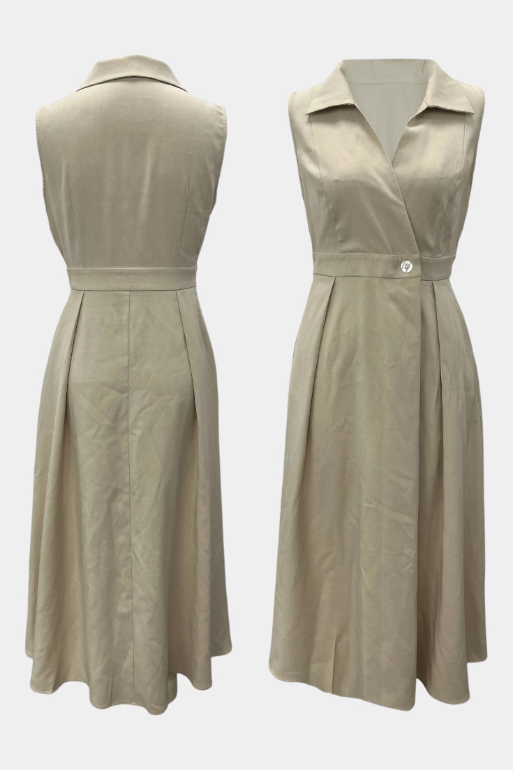 Beverly Blazer Sleeveless A-Line Button Down Dress