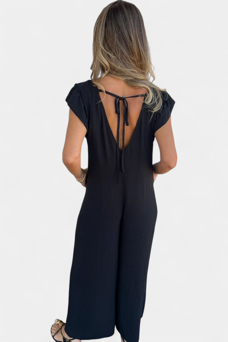 Isela V-Neck Leopard Print Jumpsuit