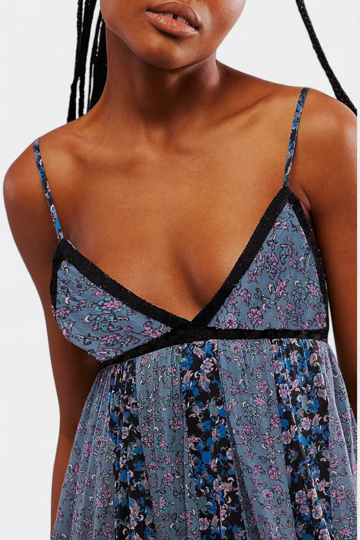 Lexa Chiffon Floral Boho Dress with Open Back