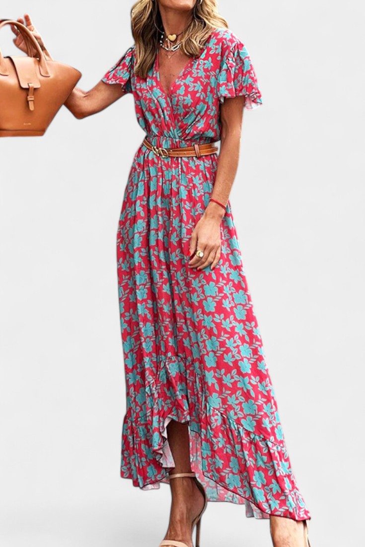 Kinslee V-Neck Swing Maxi Dress