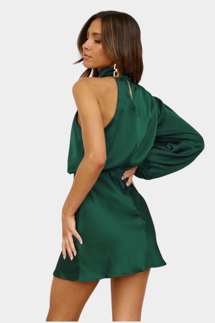 Mara Draped One-Shoulder Mini Dress