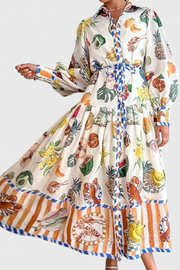 Natasha Elegant Midi Fit-and-Flare Dress