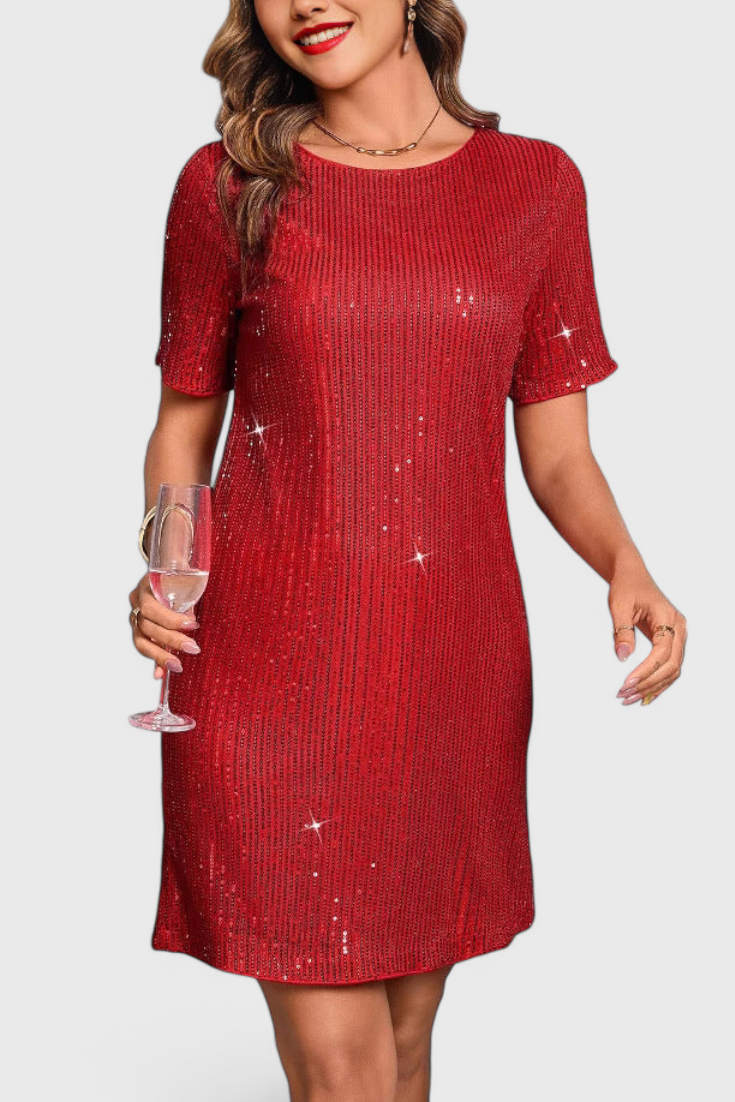 Loreen Loose Fit Sparkly Mini Dress