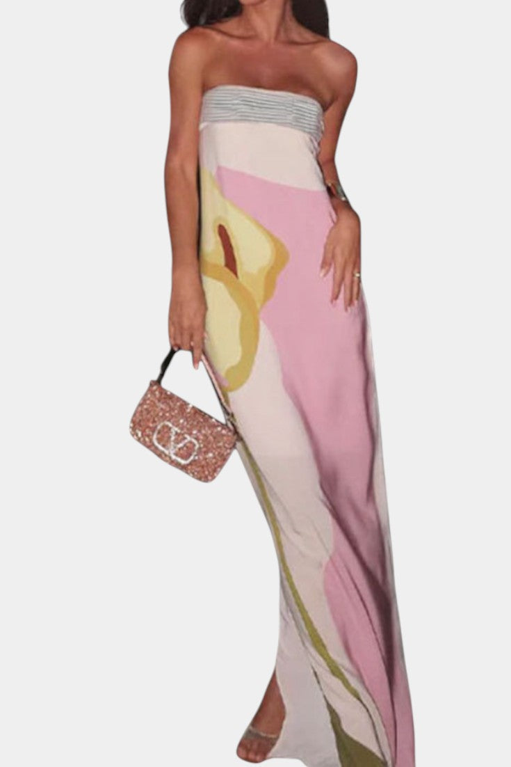 Laura's Strapless Floral Dress
