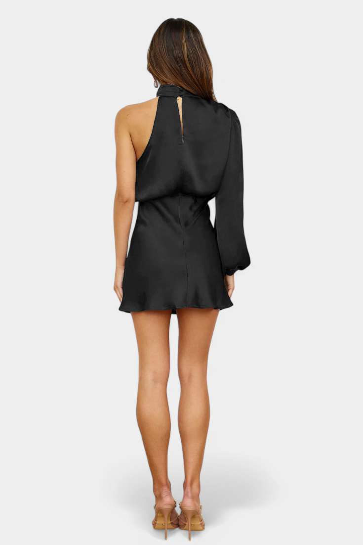 Mara Draped One-Shoulder Mini Dress