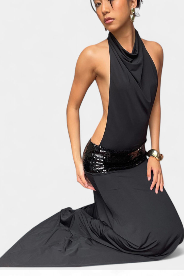 Georgia Halter Dress - Elegant Luxury