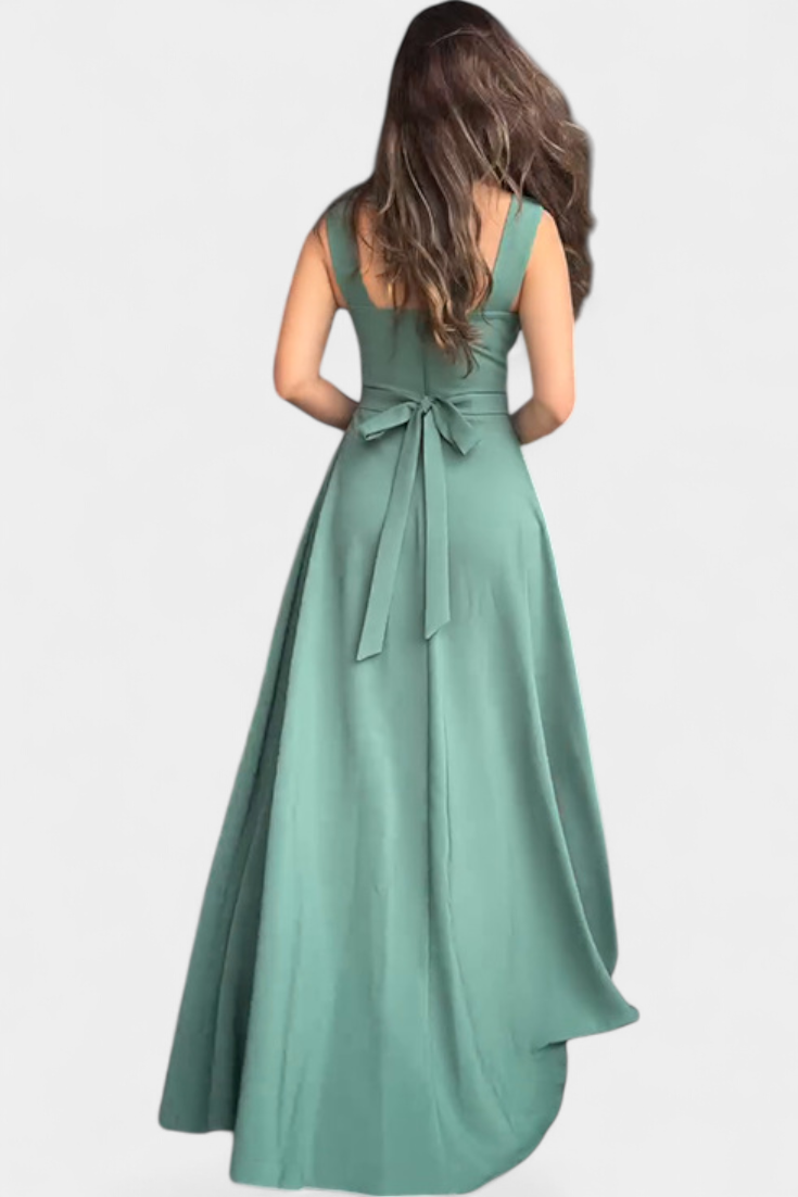 Yesenia Dress with Bow on the Back and Draped Front