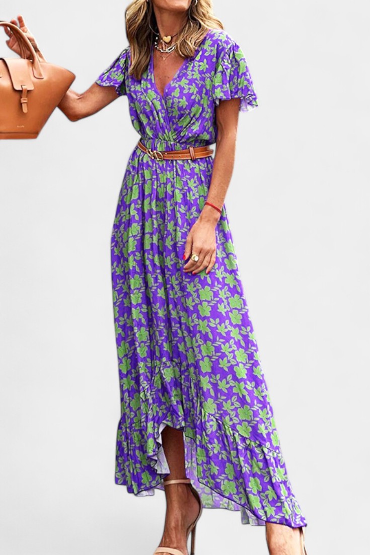 Kinslee V-Neck Swing Maxi Dress