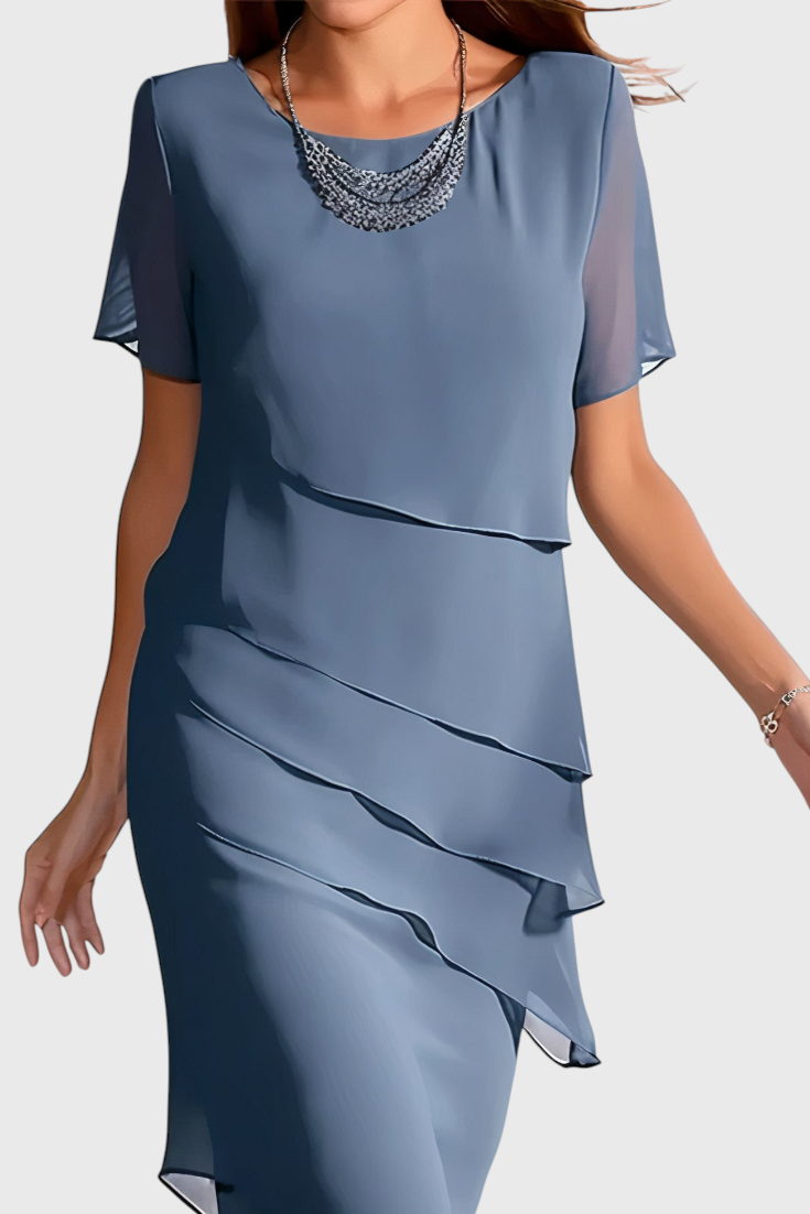 Mia Chiffon Dress with Tassels