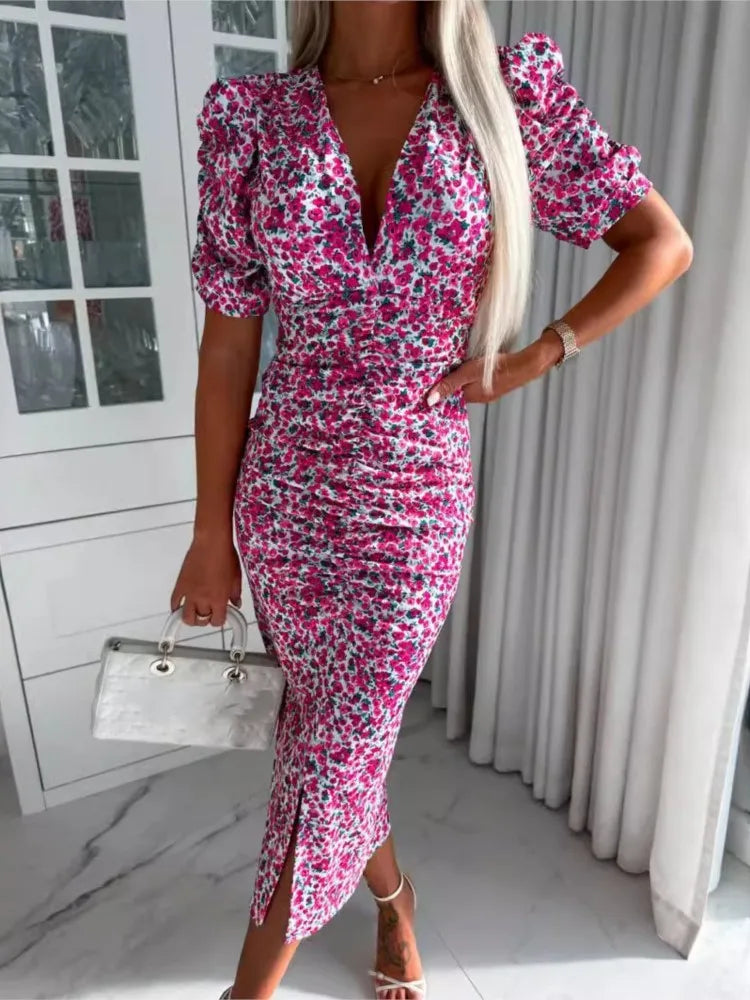 Maya™ | Long V-Neck Dress