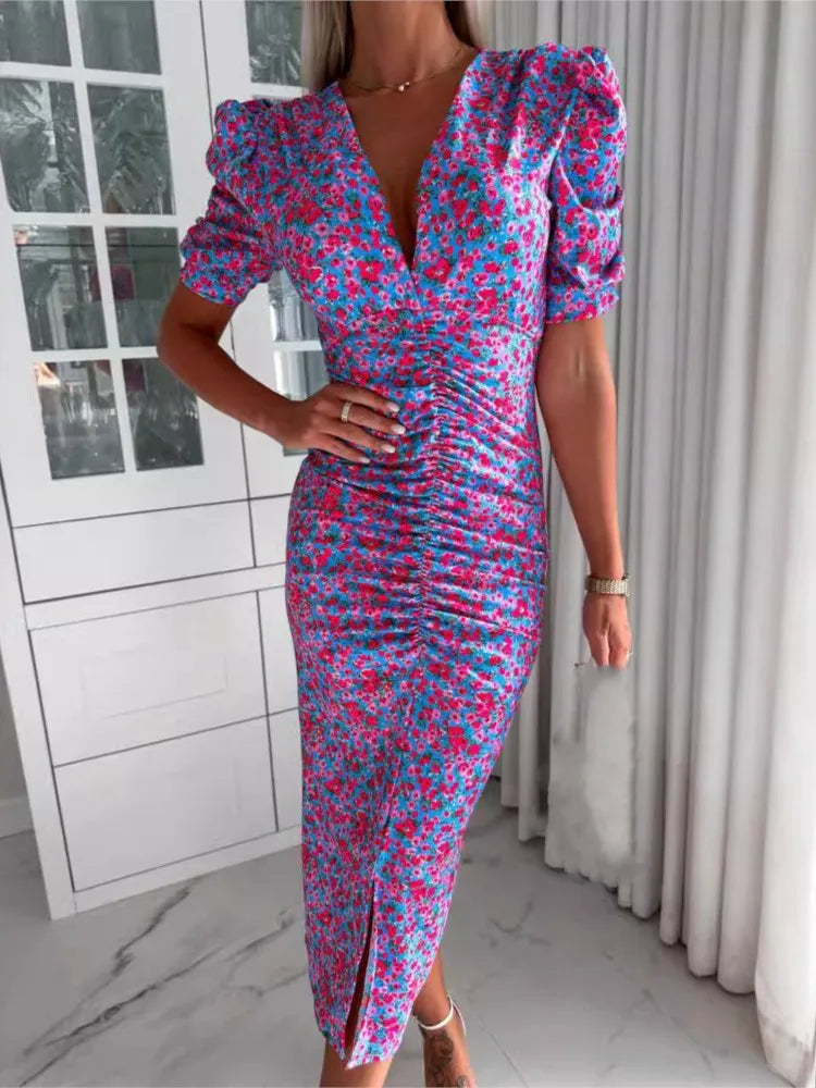 Maya™ | Long V-Neck Dress