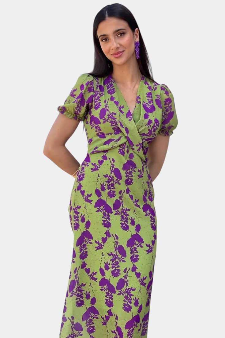 Elara Elegant Floral Dress with Tie Waist
